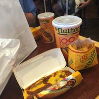 Photo taken at Nathan&amp;#39;s Famous Hot Dogs by Walter T. on 8/1/2016
