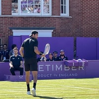 Photo taken at Queens Club Centre Court by Andrea D. on 6/14/2022