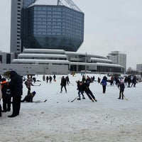 Photo taken at Каток возле национальной библиотеки by Walerija S. on 1/10/2016