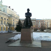 Photo taken at Monument to Nikolai Dobrolubov by Araik on 3/8/2014