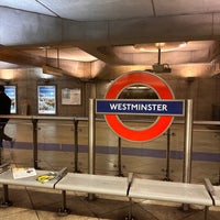 Photo taken at Westminster London Underground Station by Victor A. on 5/18/2023