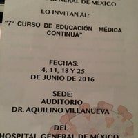 Photo taken at Hospital General de México - Auditorio Abraham Ayala by Pedro R. on 6/25/2016