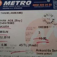 Metro Turizm Kizilay Bilet Merkezi 425 11 55 Kizilay Ankara Ankara