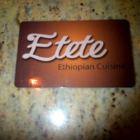 Снимок сделан в Etete Ethiopian Cuisine пользователем Mike R. 5/31/2013