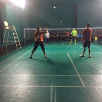 Photo taken at Air Force Badminton Court by Taparij s. on 2/21/2016
