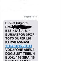 Photo taken at Beşiktaş Jimnastik Kulübü by Rıfat on 4/9/2016