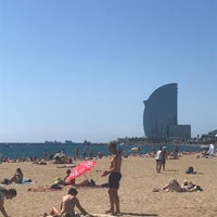 Photo taken at Barceloneta Beach by Eduardo K. on 8/14/2017