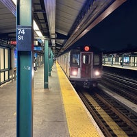 Photo taken at MTA Subway - 74th St/Roosevelt Ave/Jackson Hts (7/E/F/M/R) by Tim S. on 3/24/2023