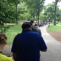 Photo taken at Shakespeare In The Park Line by Dani Y. on 7/26/2013