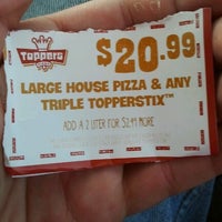 Photo taken at Toppers Pizza by Adam H. on 1/15/2013