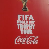 Photo taken at FIFA World Cup Trophy Tour by E E. on 2/21/2014