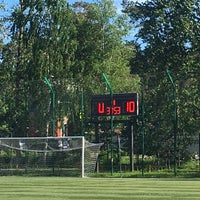 Photo taken at Football pitch of the V. Korenkov&amp;#39;s sports school by Yulia A. on 6/19/2017