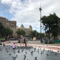 Photo taken at Plaça de Catalunya by Alexander O. on 6/7/2018