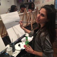 Photo taken at Paint &amp;amp; Sip Studio New York by Alison W. on 4/15/2017
