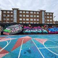 Photo taken at Stockwell Graffiti Hall Of Fame by Topher T. on 3/8/2021