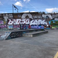 Photo taken at Mile End Skate Park by Topher T. on 9/2/2019