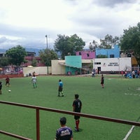 Photo taken at Cancha de Fútbol Benito Juárez by Luis A. on 8/6/2016