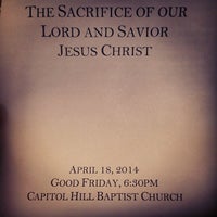 Photo taken at Capitol Hill Baptist Church by Robbie M. on 4/18/2014