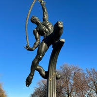 Photo taken at Rocket Thrower Statue by Brent H. on 11/27/2022