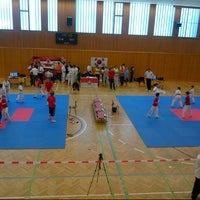 Photo taken at Sporthalle Liesing by Robert S. on 4/28/2013