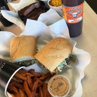 Photo taken at Kinder&amp;#39;s Meats Deli BBQ by Jose S. on 4/22/2018
