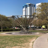 Photo taken at Gateway Fountain at Discovery Green by Juston W. on 3/14/2018