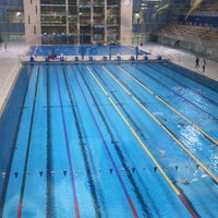 Photo taken at Baku Aquatics Centre by Salih T. on 5/14/2018