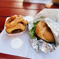 Photo taken at Red Mill Burgers by Sara C. on 9/5/2020