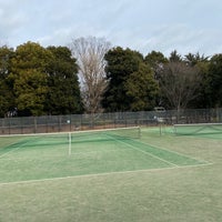 Photo taken at Tennis Courts, Koganei Park by bava on 1/22/2022