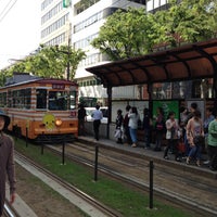 Photo taken at Torichosuji tram stop by Hiroaki N. on 4/27/2013