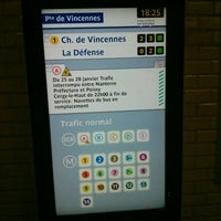 Photo taken at Porte de Vincennes Métro Station [1] by Yod&amp;#39;ah d. on 1/27/2016