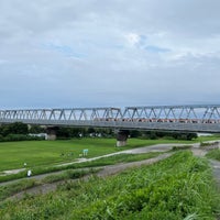 Photo taken at Nagareyamabashi Bridge by Yue P. on 8/24/2022