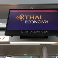 Photo taken at Thai Airways Check-in Counter by T on 4/28/2017