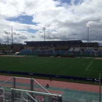 Photo taken at Stade Universite de Moncton Stadium by Luc R. on 8/9/2014