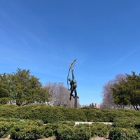 Photo taken at Rocket Thrower Statue by Mike F. on 4/2/2022