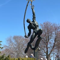 Photo taken at Rocket Thrower Statue by Mike F. on 4/2/2022
