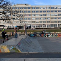 Photo taken at Skatepark Lingner Allee by Joe H. on 3/30/2018