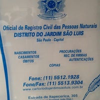 Photo taken at Cartório de Registro Civil do Jardim São Luís by Christina L. on 3/20/2015