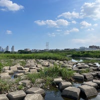 Photo taken at 多摩川河川敷 by Hiroshi O. on 8/20/2023