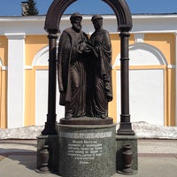 Photo taken at Памятник Петру и Февронии Муромским by Irina K. on 4/16/2013