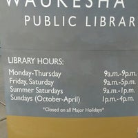 10/13/2016에 Joey R.님이 Waukesha Public Library에서 찍은 사진