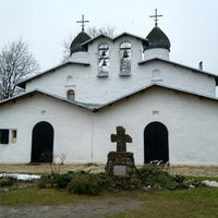Photo taken at Храм Покрова и Рождества Богородицы от Пролома XIV-XIV вв. by Viacheslav on 1/3/2018