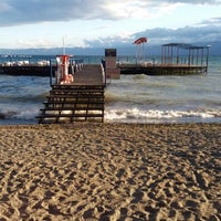 Photo taken at Ohrid Beach by Emine A. on 7/17/2016