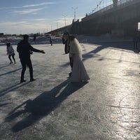 Photo taken at каток под мостом by Tatiana I. on 4/5/2014