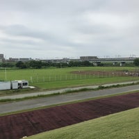 Photo taken at 荒川戸田橋緑地野球場 by Mitsu U. on 8/20/2018