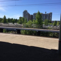 Photo taken at Ж/д платформа Новая Охта by Kate S. on 6/15/2017