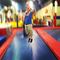 Photo taken at Big Time Trampoline Fun Center by Michelle S. on 9/21/2012