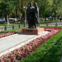 Photo taken at Памятник Петру и Февронии by Masha A. on 9/15/2014