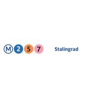 Photo taken at Métro Stalingrad [2,5,7] by RATP on 7/19/2013