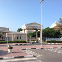 Photo taken at American University in Dubai, Library by Alysha W. on 12/2/2012